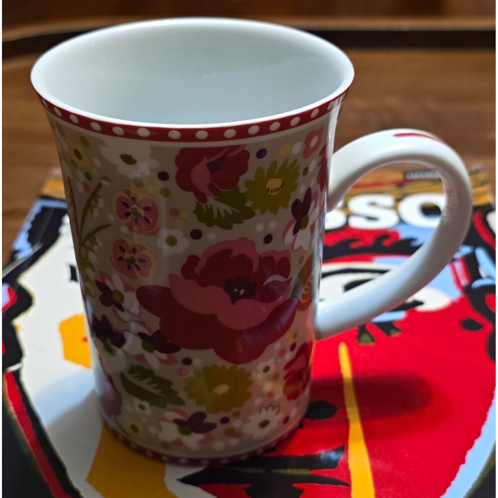 Vera Bradley Tea / Coffee Cup with Lid "Make Me Blush" Pink Floral Design ☕🌸